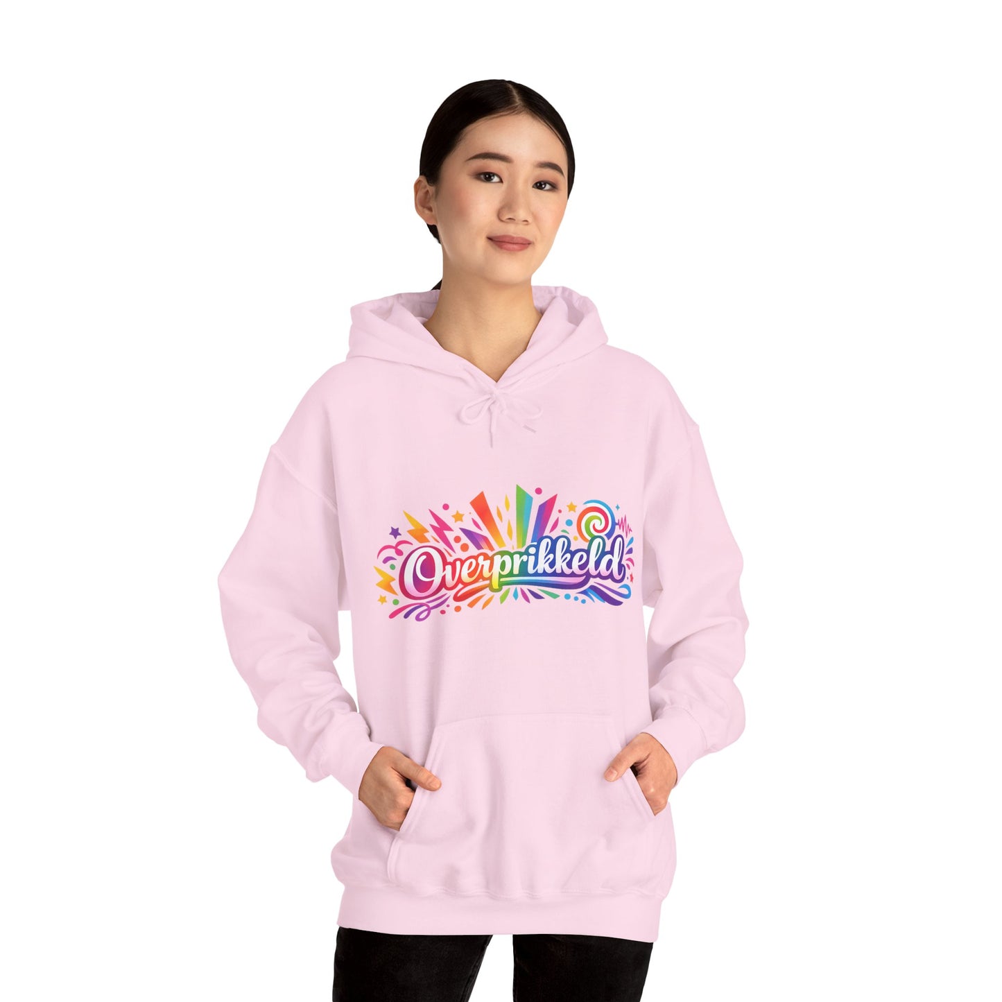 'Overprikkeld voorkant' — Prikkels Hoodie