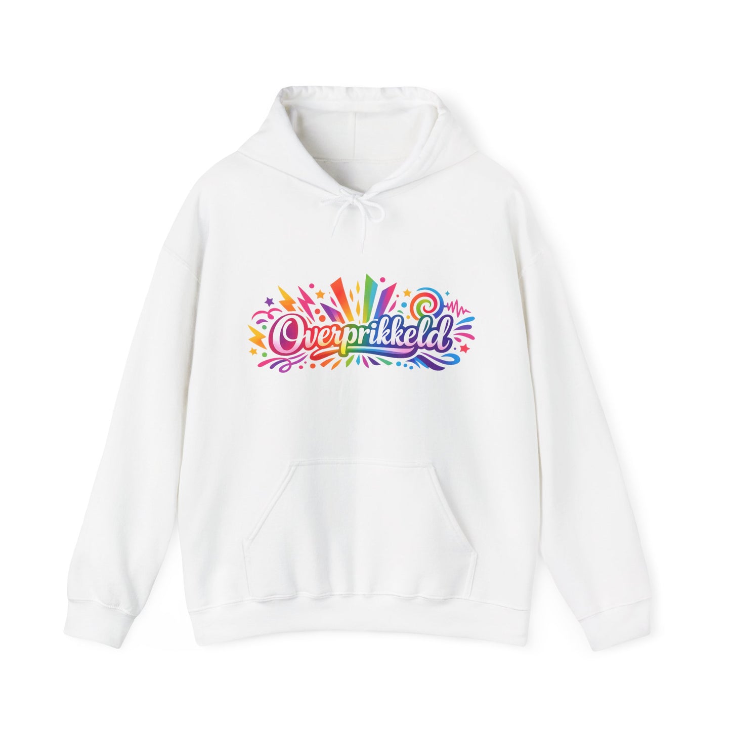 'Overprikkeld voorkant' — Prikkels Hoodie