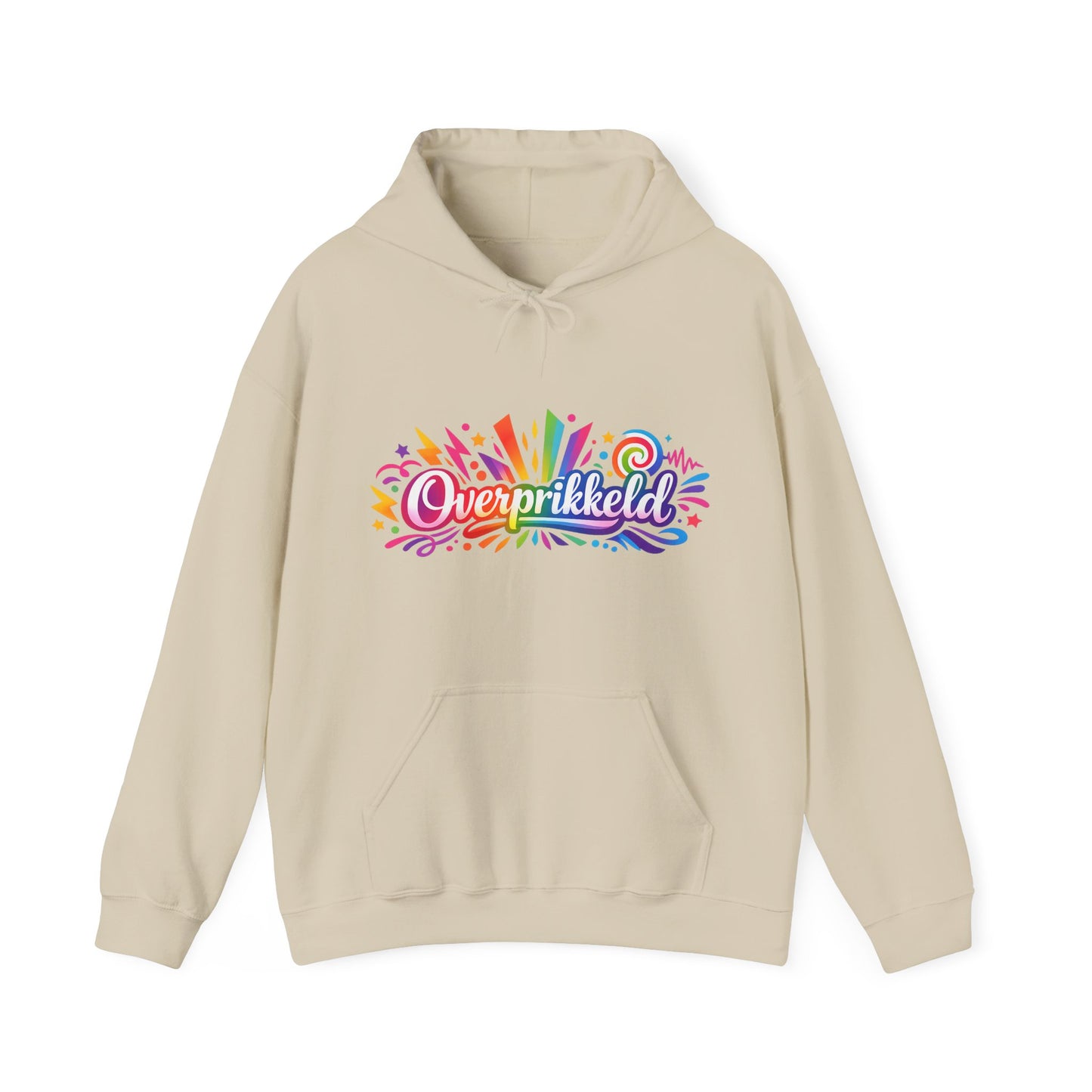 'Overprikkeld voorkant' — Prikkels Hoodie