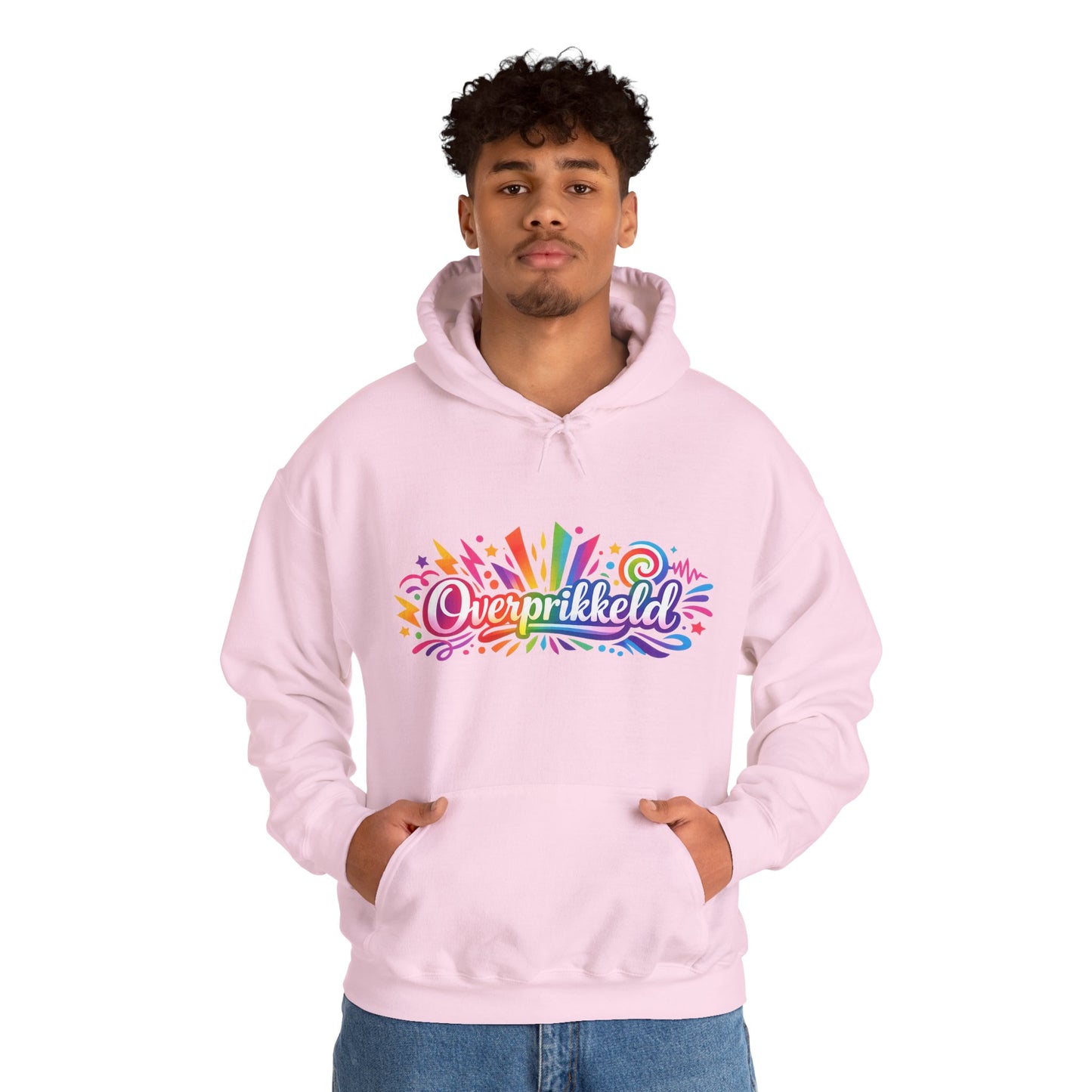 'Overprikkeld voorkant' — Prikkels Hoodie