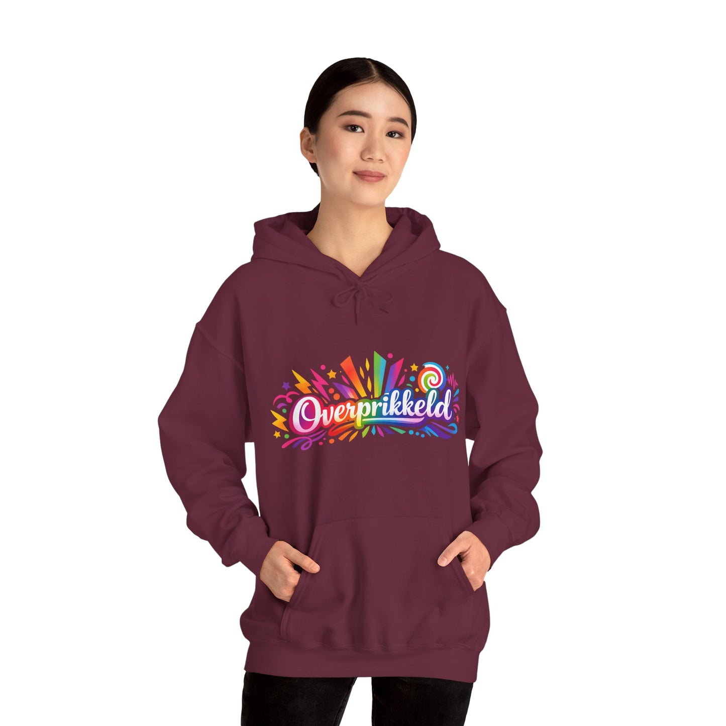 'Overprikkeld voorkant' — Prikkels Hoodie
