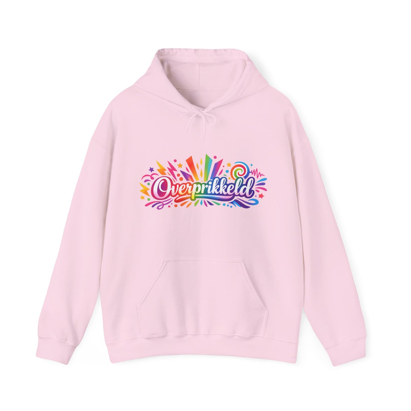 'Overprikkeld voorkant' — Prikkels Hoodie