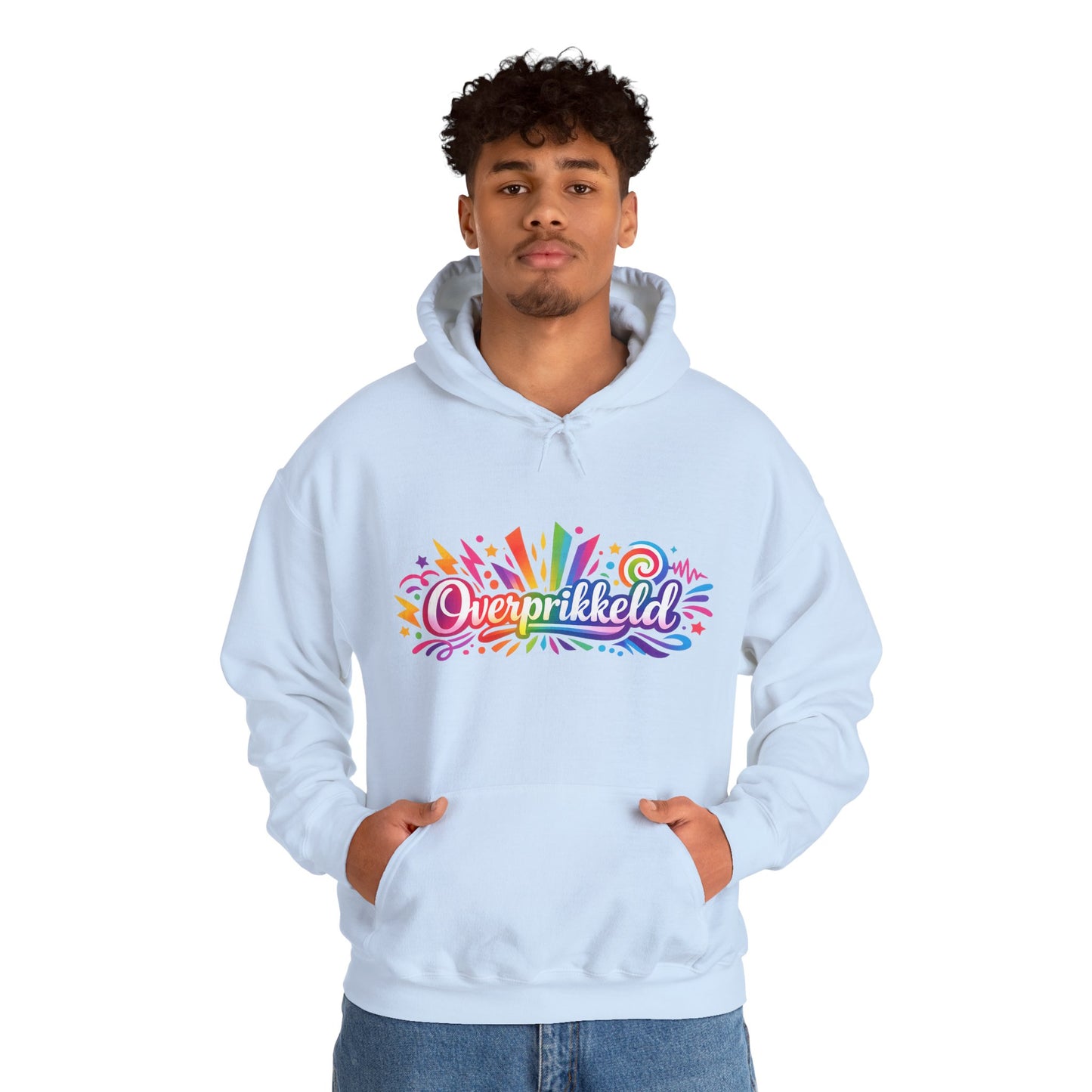 'Overprikkeld voorkant' — Prikkels Hoodie