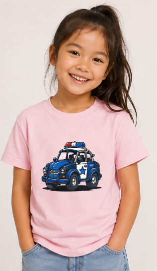 'Politie auto' - Prikkels kids t-shirt